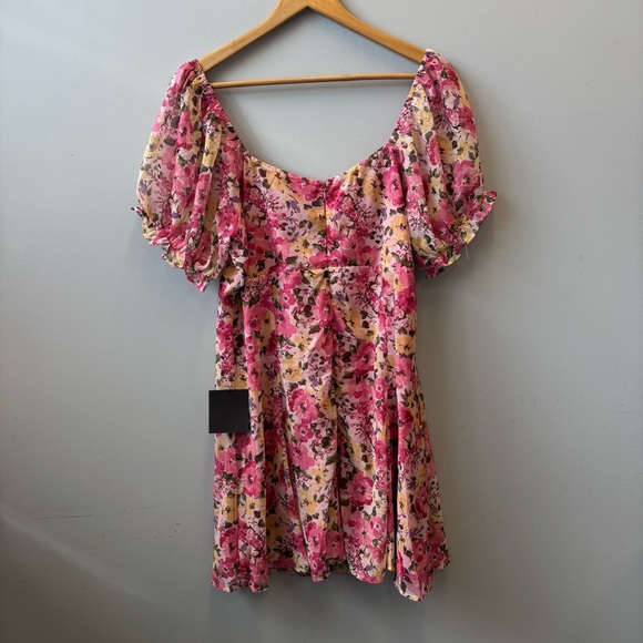 NWT Lulu's XL Dress Precious Perspective Pink Floral Mini Dress - Picture 7 of 14